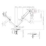 thumbnail of KIMEX - Supporto da scrivania Full Motion per 2 monitor 17"-32" con USB, bianco