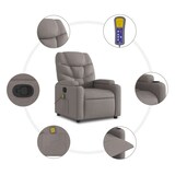 thumbnail of vidaXL Massagesessel Taupe Stoff