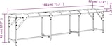 thumbnail of Décoshop26 - Essbank 186 x 32 x 45 cm Stahlgestell und grauer Stoffsitz DEC025018