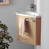 thumbnail of Meuble lave-mains SKINO Décor chêne vasque blanche