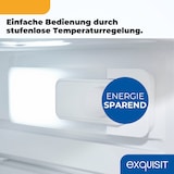 thumbnail of Exquisit Kühlschrank ohne Gefrierfach, 127 Liter, 39 dB, wechselbarer Türanschlag, 3 Glasablagen, KS16-V-H-040E inoxlook-az