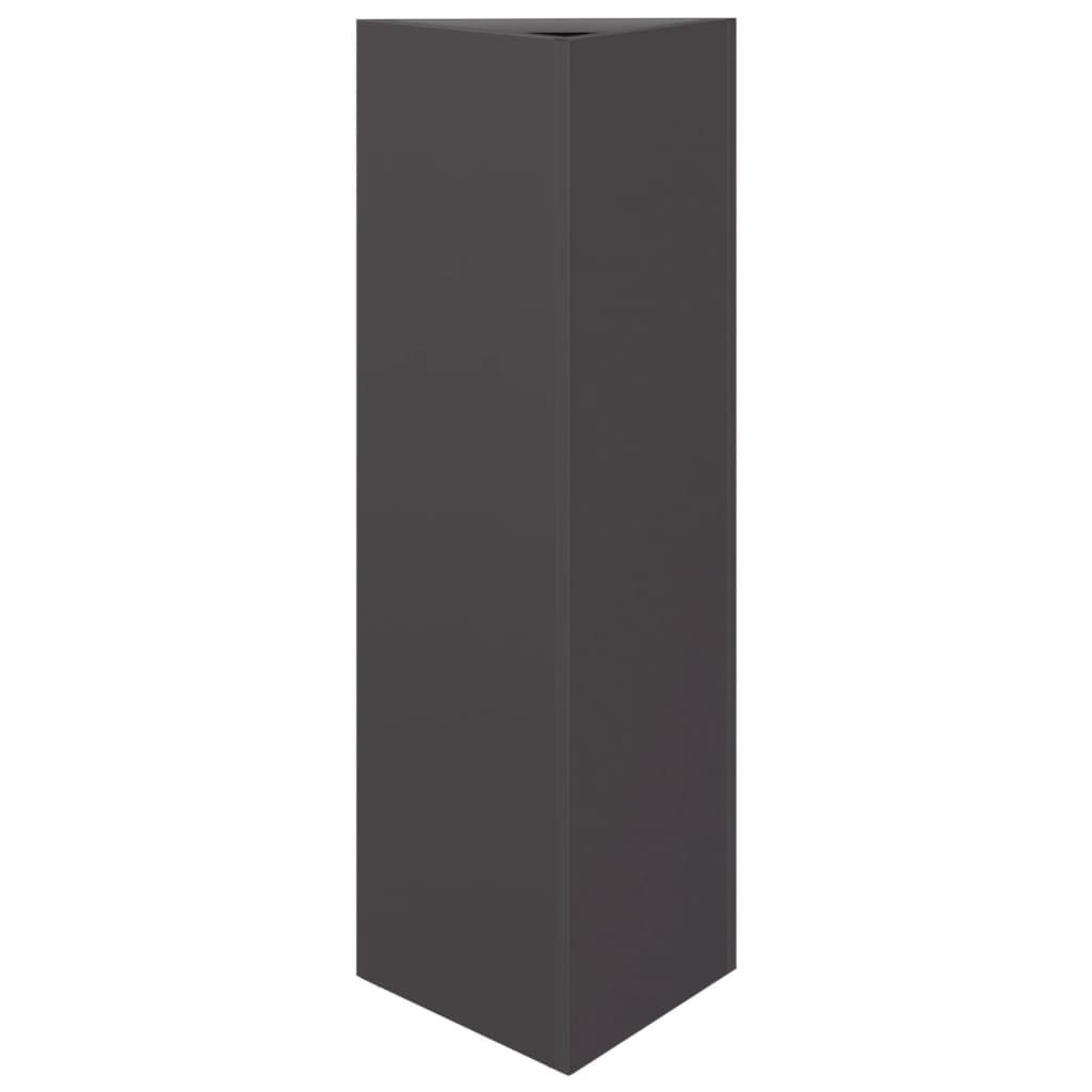 Helloshop26 - Jardinière bac lit surélevé plantes fleurs terrasse jardin triangulaire 30 x 26 x 75 cm acier noir 02_0038804