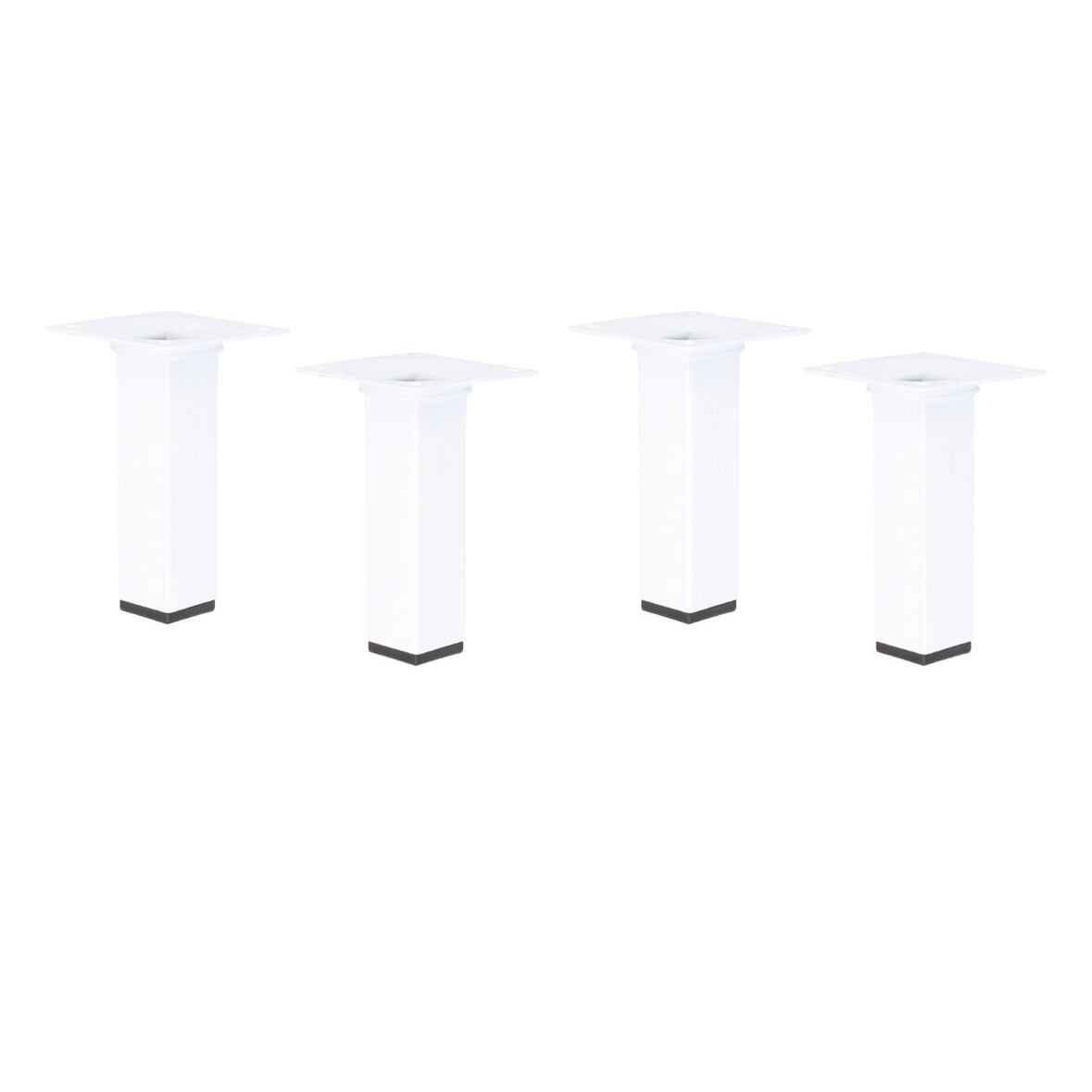 4er Set Stahl 100mm Möbelfüße Möbelstempel Möbelbeine Weiß 25x25mm Möbelzubehör