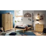 thumbnail of Möbilia Kleiderschrank | 3 Türen | Kleiderstange und Einlegeböden | Kiefer-Holz massiv | B 120 x T 52 x H 178 cm | natur | 19020012 | Serie SCHRANK