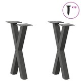thumbnail of vidaXL Couchtischbeine X-Form 2 Stk. Anthrazit 38x(42-43) cm Stahl