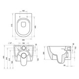 thumbnail of Spülrandloses Hänge WC Matt Schwarz Black WC Toilette Softclose Deckel NEU