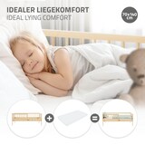 thumbnail of ML-Design Kinderbett 70x140 cm Natur, Holzbett mit Lattenrost & Rausfallschutz, Jugendbett aus massivem Kiefernholz, Montessori Einzelbett Babybett