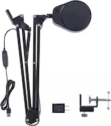 thumbnail of LED-Lampe mit Vergrößerungslupe X5 Ø95mm schwarz, Licht regulierbar in 3 Stufen, Schwenkarm 60cm, stabile Basis und Metallklemme.