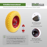 thumbnail of Schubkarrenrad pannensicher 4.00-8 / 4.80 mit Achse Ersatzrad Vollgummi Schubkarre PU