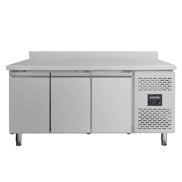 Mesa congeladora, 3 portas, com painel traseiro, aço inoxidável, refrigeração a ar, 85 x 179,5 x 70 cm, GN1/1, 450 W, EASYLINE, 417L, 10013 Vaiotec