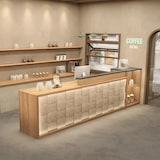 thumbnail of Empfangstheke, Theke, Kaffeetheke, versetzte Ziegeloptik, geeignet für Cafés und Geschäfte 120×60×100cm【DXBT120】