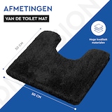 thumbnail of HGMD Toiletmat antislip - Zwart - 50x50 cm - Wc mat - Douchemat – Badmat Badkamer – Vloermat – Badmat set wc mat – Badmat set antislip -
