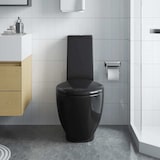 thumbnail of vidaXL WC Keramik-Toilette Badezimmer Rund Senkrechter Abgang Schwarz