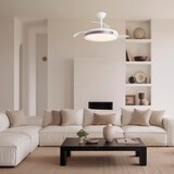 thumbnail of Ventilador retráctil ZENDAL blanco - burdeos LED 68W Ø50cm 3 palas.