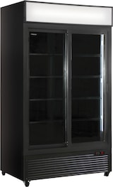 thumbnail of KLIMAITALIA Kühlschrank, Getränkevitrine, doppelt belüftete Schiebetür. Türsockel aus Edelstahl. Temperatur 0°C/+10°C.  Modell CL1100V2GCSLBLACK