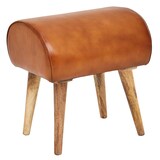 thumbnail of Sitzhocker Echtleder / Massivholz 45 x 53 x 40 cm Moderner Lederhocker, Kleiner Holzhocker Gepolstert, Turnbock Hocker mit