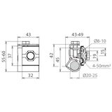 thumbnail of DEHN 540121 AK 8.10 AQ4 50 TE20 25 V4A Dachrinnenklemme 1 St.