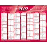 thumbnail of Quo Vadis - Calendrier mural - 2027 - Français - Classic - Rouge - 14 mois de décembre à janvier - 27x21 cm - Papier Clairefontaine blanc