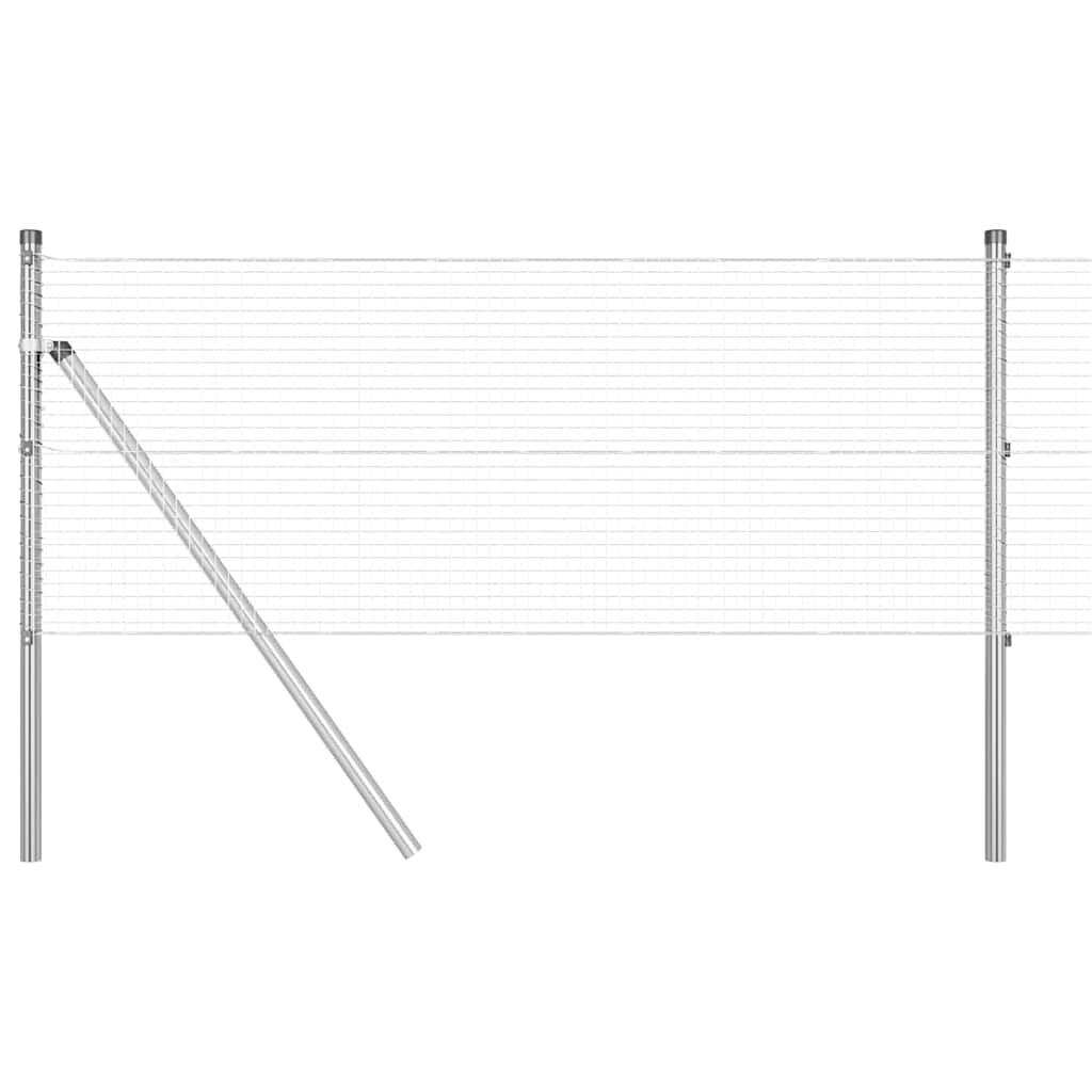 vidaXL Zaunpfosten Silber 10 x 0,5 m (19 x 19 mm Maschen) Stahl
