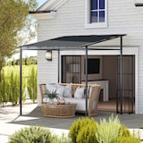 thumbnail of Outsunny Pergola Addossata con Chiusure a Strappo Grigio Scuro