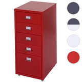 thumbnail of Rollcontainer Housten | HxBxT 69x28x41cm | 5 Schubladen | Rot | Schubladenschrank Stahlschrank
