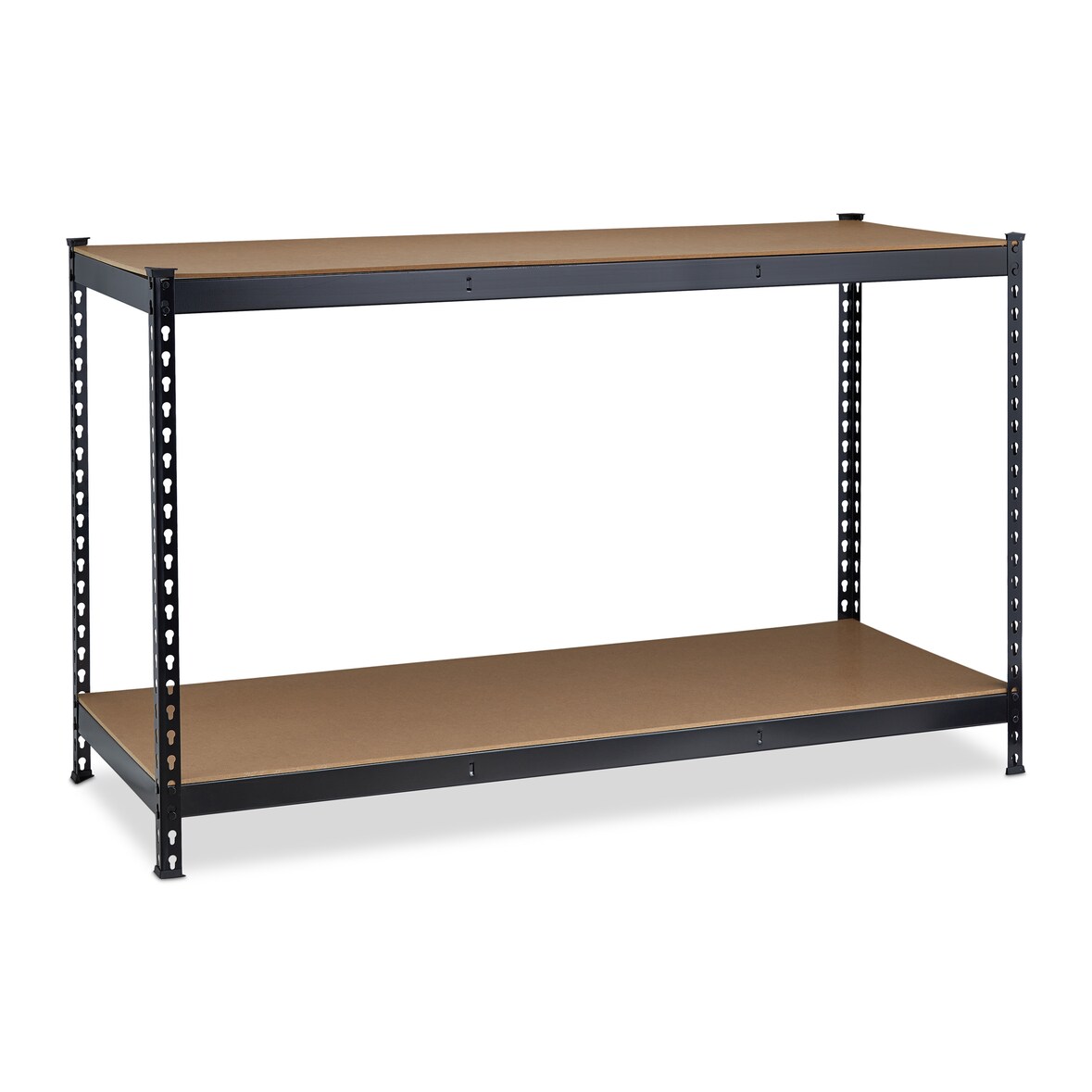 Relaxdays Werkbank, 2 verstellbare Arbeitsplatten, HxBxT: 92 x 150 x 60 cm, Arbeitstisch für Werkstatt, Stahl, schwarz