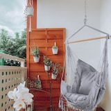 thumbnail of Rebecca Mobili Amaca Poltrona sospesa Sedia a dondolo Grigia per Giardimo con Cuscini a Appendere