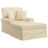 thumbnail of vidaXL Chaise Lounge met Rok met kussen Crème 91 x 157 x 91 cm Stof