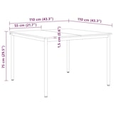 thumbnail of vidaXL Eettafel Wit 110 x 110 x 75 cm Massief grenenhout