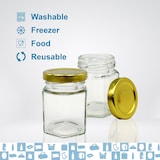 thumbnail of 20x Kleine Zeshoekige Honingpot met Deksel 80ml - Ideaal voor het Bewaren van Honing, Jam, Kruiden, Yoghurt