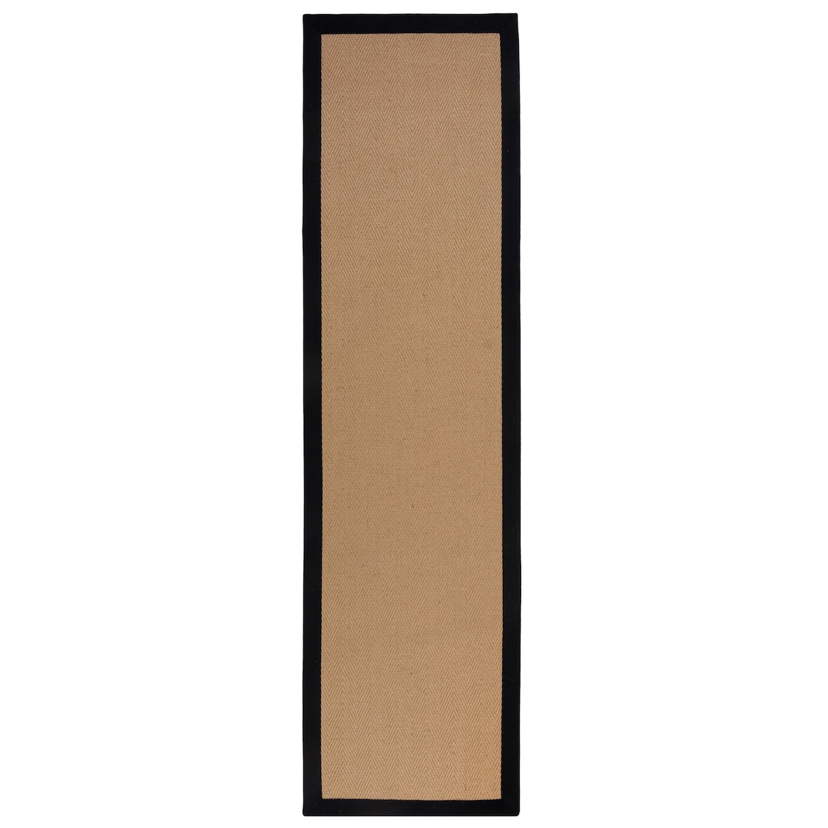 `Trent` Kira Jute-Teppich mit Naturkautschuk-Rücken für aktive Wohnbereiche. Farbe: Braun-Schwarz, 60x600 cm | Kadima Design