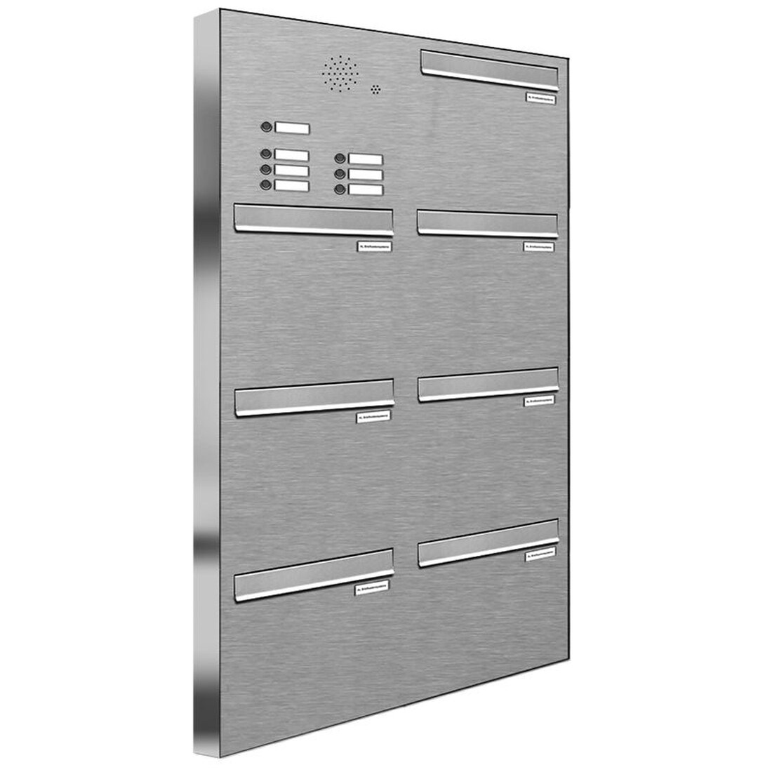 AL Briefkastensysteme 7 Fächer Premium Edelstahl Durchwurf Briefkasten Anlage mit Klingeln, Post A4, robust, wetterfest, Artikelnummer: 331V7DZ2KS