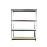 thumbnail of SimonRack Industrieregal, 2000x1500x600 mm, 600 kg am Biegepunkt, 4 Holzböden, Garagenregal, Grau/Holz- Simonforte