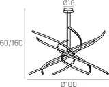 thumbnail of Moderner LED-Kronleuchter Top Light Tornado 88W 5950LM 1163/S100 brüniertes Gold