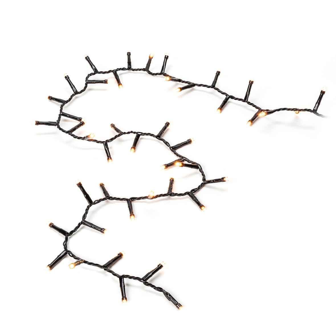 Konstsmide Micro LED Compactlights, 600 bernsteinfarbene Dioden, 30V, Innen, schwarzes Kabel - 3877-800