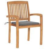 thumbnail of vidaXL Stapelbare Gartenstühle mit Kissen 6 Stk. Massivholz Teak