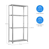 thumbnail of Pack 2 modulare SteelSmart-Metallregale mit 4 grauen Regalen, 160 kg, 145 x 30 x 70 cm, 7house