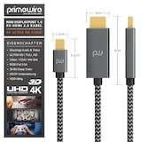 thumbnail of Primewire 4k Mini Displayport 1.4 zu Hdmi 2.0 Kabel - Mini DP Adapter - 4k@60Hz - Thunderbolt 1-2 - Audio und Video - für MacBook, Surface Pro, Lenovo