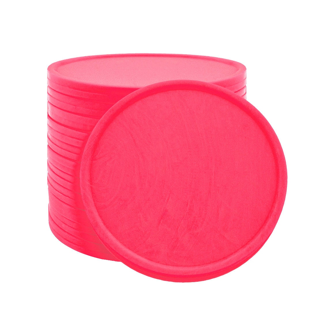 CombiCraft Blanco Plastic munten Ø35mm - fluor rood - 100 stuks
