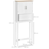 thumbnail of kleankin Armário sobre Sanita Armário Alto para Lavanderia com Armário e Prateleira de Armazenamento 64x22x165cm Branco