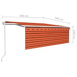 thumbnail of vidaXL Markise Automatisch Einziehbar mit Volant 4x3m Orange und Braun