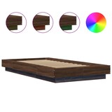 thumbnail of vidaXL Bettgestell mit LED Braun Eichen-Optik 90x200 cm Holzwerkstoff