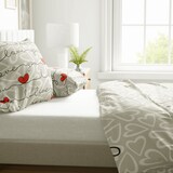 thumbnail of Bettwäsche 135x200 80x80 Partner Beige Weiß Rot Herz Design mit Reißverschluss 4tlg