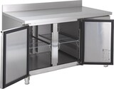 thumbnail of GastroHero Kühltisch Edelstahl GN 1/1 mit Aufkantung 2-türig Umluftkühlung -2 °C bis +8 °C 230 V Profi Gastronomie Kühltisch 1360x700x850 mm