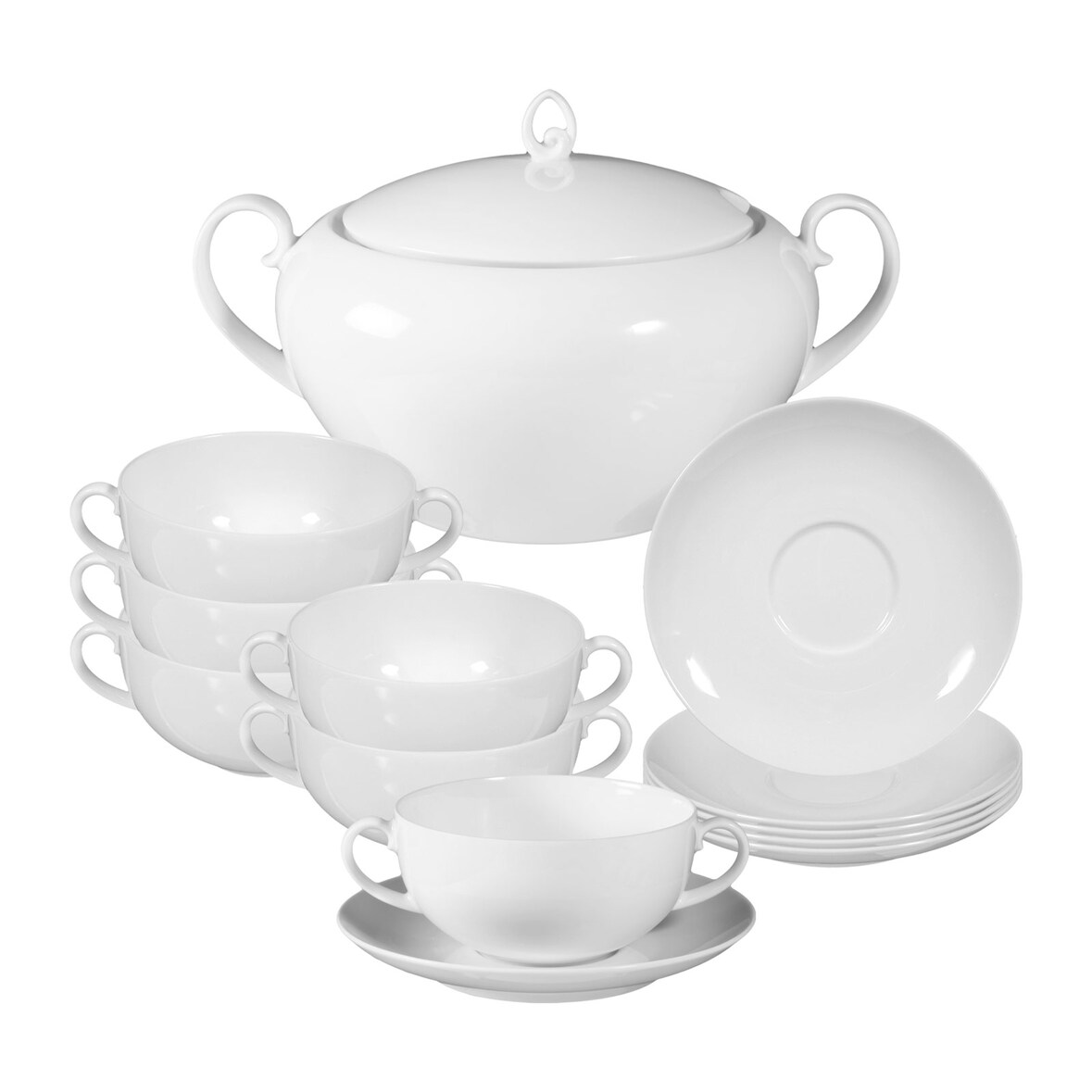 Seltmann Weiden Rondo/Liane Weiß Suppen-Set 13-teilig