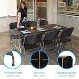thumbnail of Pack mesa plegable 182x76 cm + 6 sillas plegables negro Lifetime