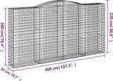 thumbnail of vidaXL Gabionen mit Hochbogen 9 Stk. 400x50x200/220cm Verzinktes Eisen