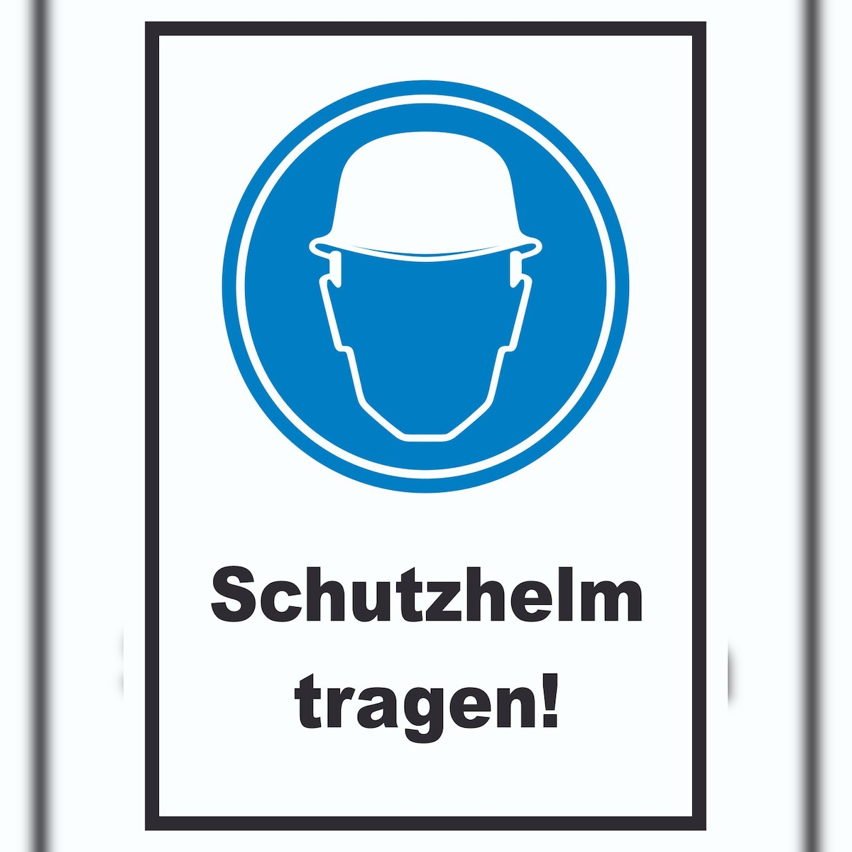 HB-Druck Schutzhelm tragen Schild A6 Rückseite selbstklebend