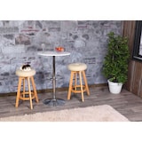 thumbnail of Barhocker Navan, Barstuhl Tresenhocker, Holz Kunstleder drehbar ~ creme, helle Beine