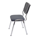 thumbnail of Juego de 4 sillas de visita T401, silla de conferencia apilable, tela/textil ~ asiento gris oscuro, patas cromadas